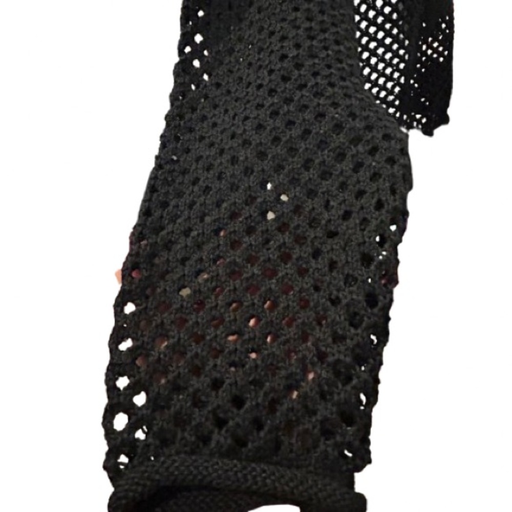 Rue21 90s Y2K Goth Open Knit Star Sweater Crochet Fishnet Top Whimsigoth Size L - Picture 5 of 7